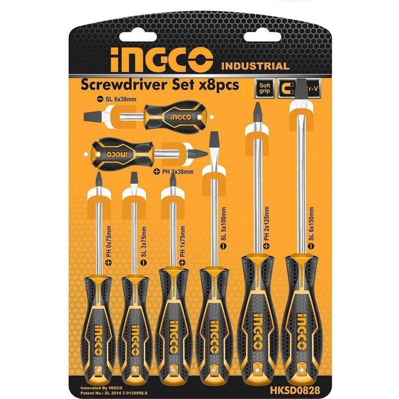 Ingco HKSD0828 8pcs Screwdriver Set
