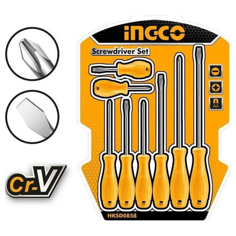 Ingco HKSD0858 8pcs Screwdriver Set