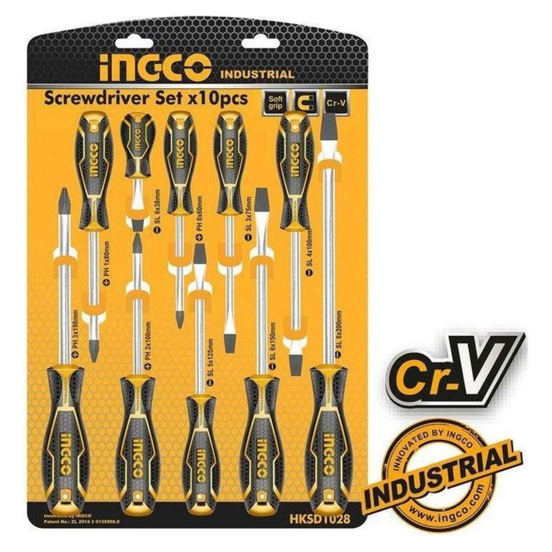 Ingco HKSD1028 10pcs Screwdriver Set