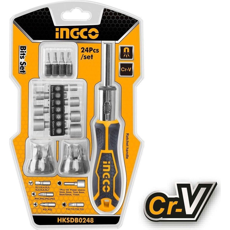 Ingco HKSDB0248 24pcs Interchangeable Screwdriver Set