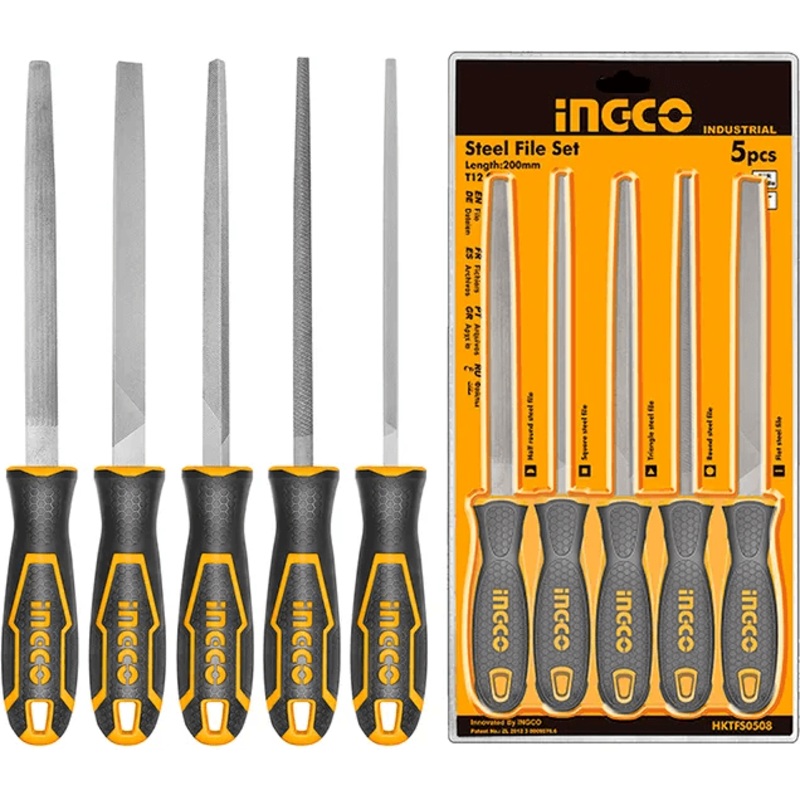 Ingco HKTFS0508 5pcs Steel File Bastard Set