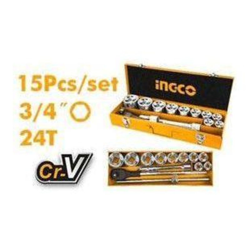 Ingco HKTS034151 15pcs Socket Wrench Set 3/4" Drive