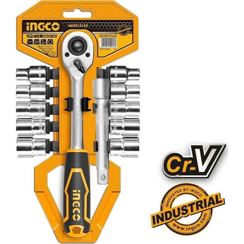 Ingco HKTS12122 12pcs Socket Wrench Set 1/2" Drive