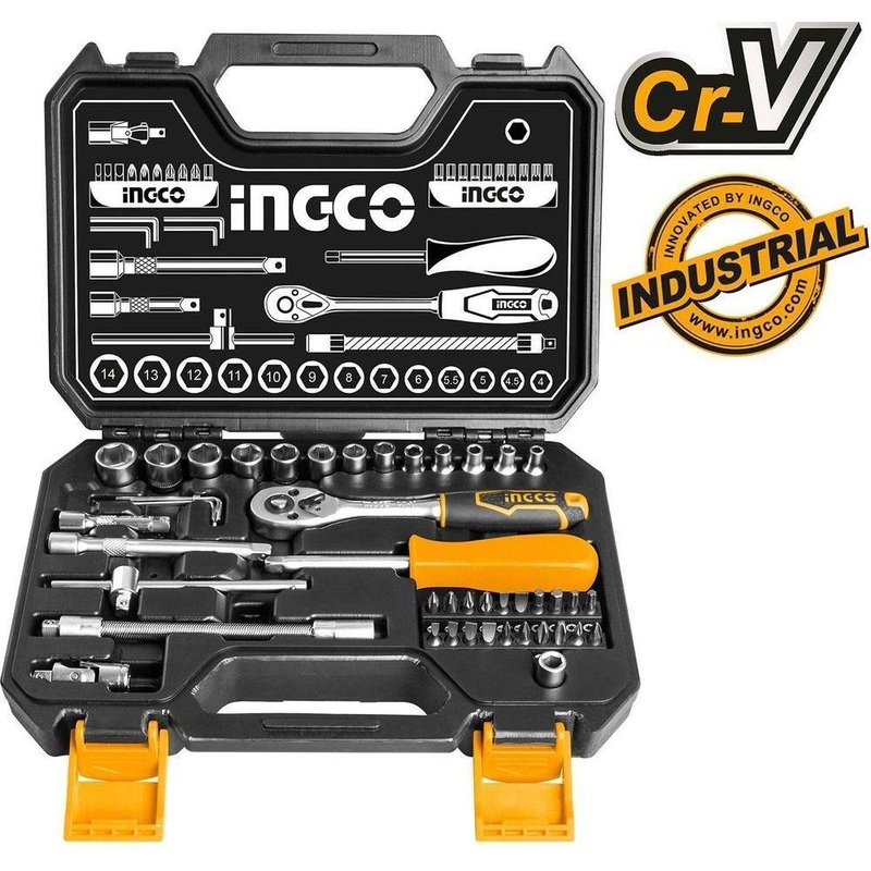 Ingco HKTS14451 45pcs Socket Wrench Set 1/4" Drive