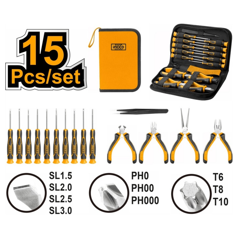 Ingco HKTTS0151 15pcs Precision Tools Set