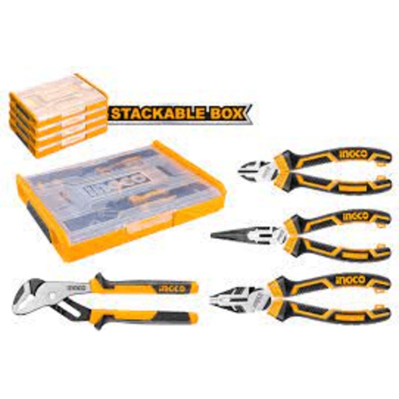 Ingco HKTV01P042 4pcs Plier Set with Case (High Leverage)