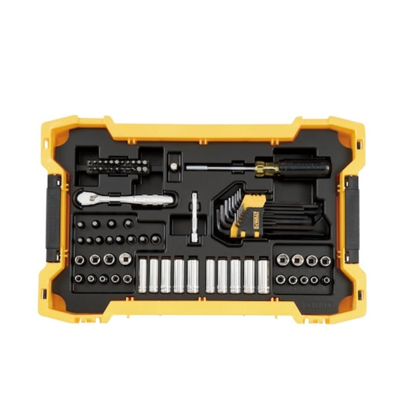 Dewalt DWMT45402 1/4 In And 3/8 In Mechanic Tool Set With Toughsystem 2.0 Tray And Lid (131 Pc)
