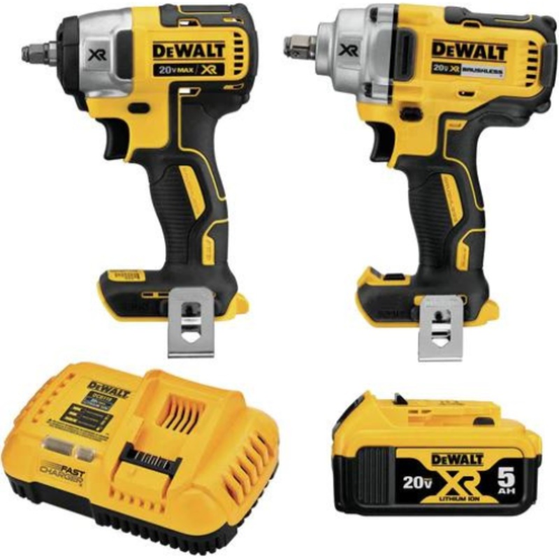 Dewalt DCK205P1 20V Max* Xr Brushless Cordless 2-Tool Impact Wrench Kit