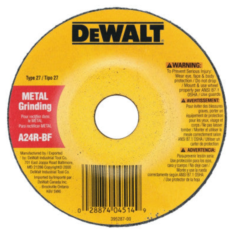 Dewalt DW4619 5"X1/4"X7/8" A24R 10-850 (1 Ea)