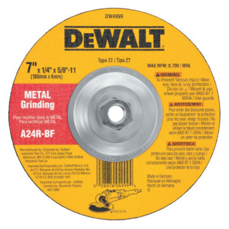 Dewalt DW4999 7"X1/4"X5/8-11" Metal Fast Cut Dcw Cut-Off
