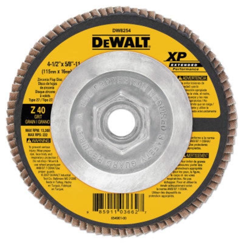 Dewalt DW8254 Flap Dsc T27 4.5X5/8-11Z40 (5 Ea)