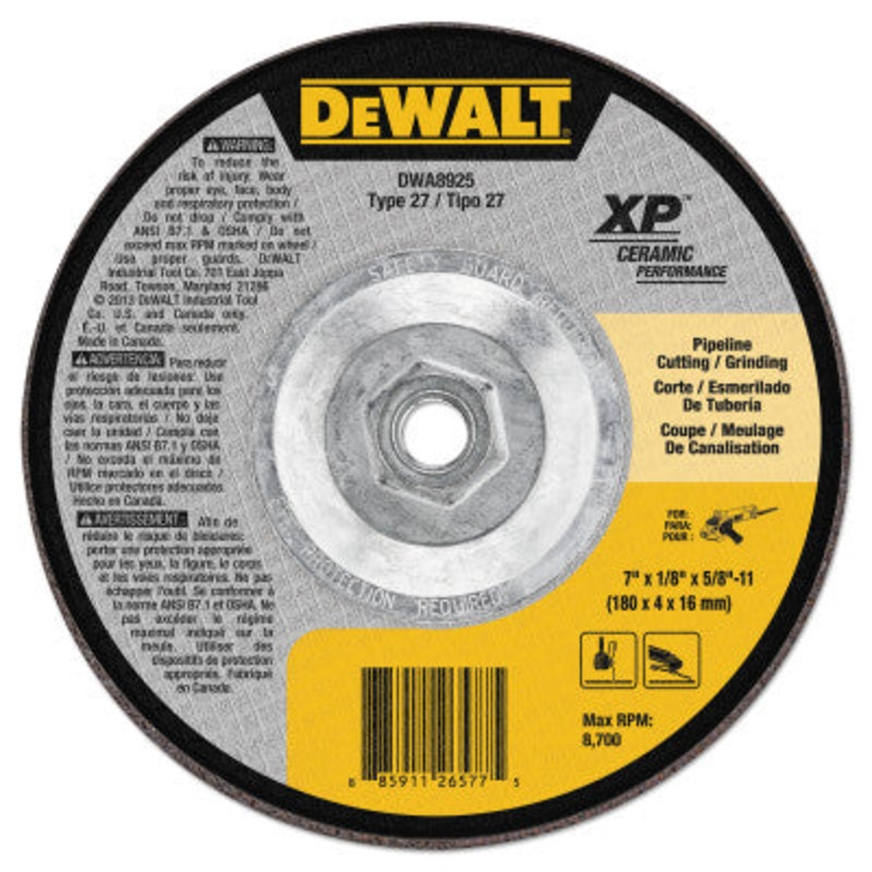 Dewalt DWA8925 7" X 1/8" X 5/8"-11 Ceramic Abrasive (1 Ea)