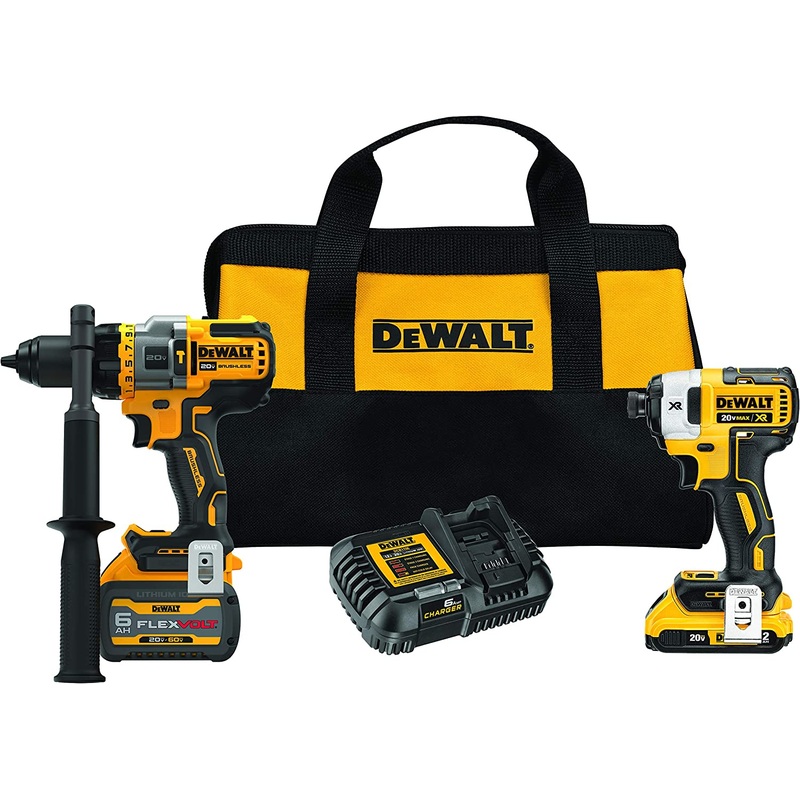 Dewalt DCK2100D1T1 20V Max* Brushless Cordless 2-Tool Kit Including Hammer Drill/Driver With Flexvolt Advantage