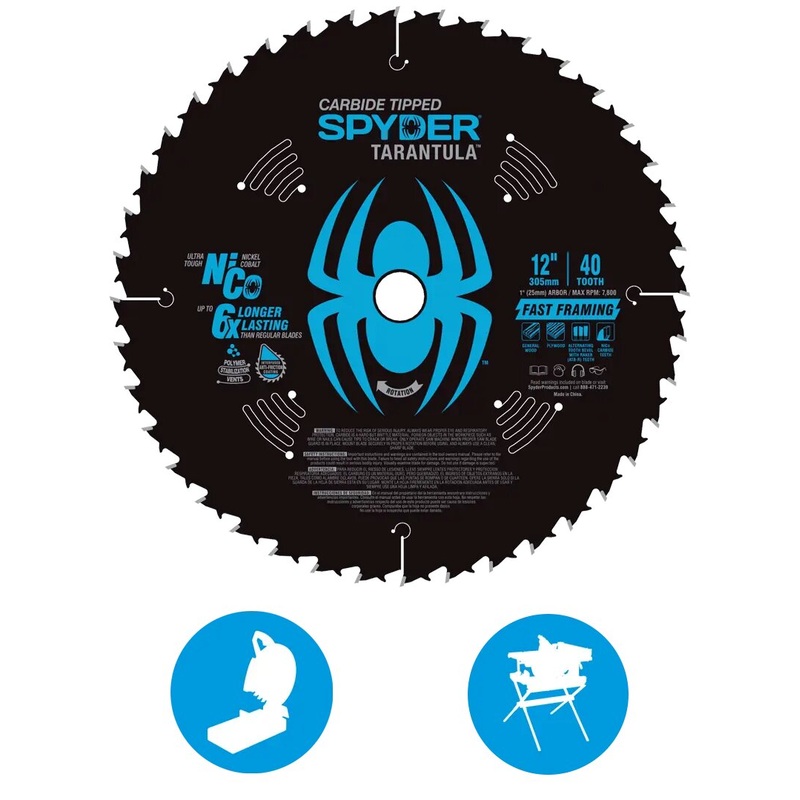 Spyder 13059 12 40T Fast Framing Saw Blade