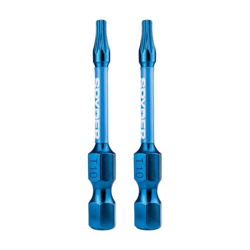 Spyder 19051 Mach-Blue T10 1/4-in x 2-in Torx Impact Driver Bit (2-Piece)