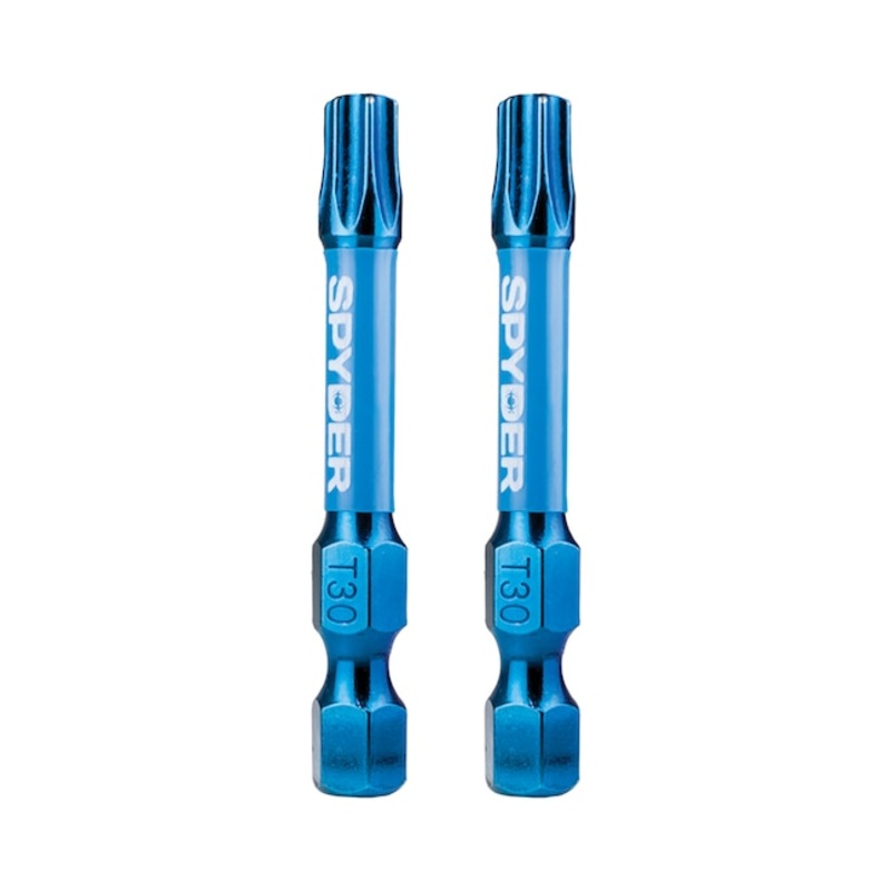 Spyder 19055 Mach-Blue T30 1/4-in x 2-in Torx Impact Driver Bit (2-Piece)