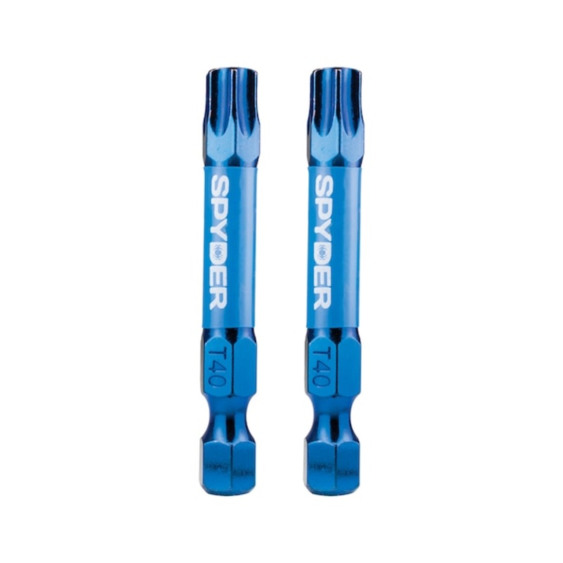 Spyder 19056 Mach-Blue T40 1/4-in x 2-in Torx Impact Driver Bit (2-Piece)