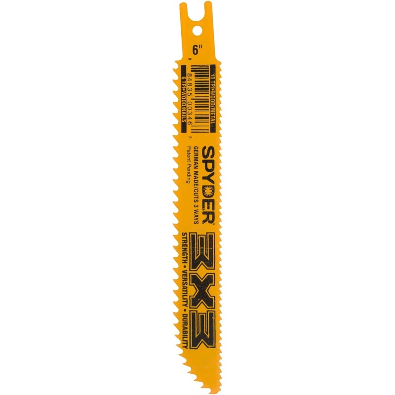 Spyder 200199 3x3 6x10 TPI Reciprocating Saw Blade, 6-Inch, 10-Pack