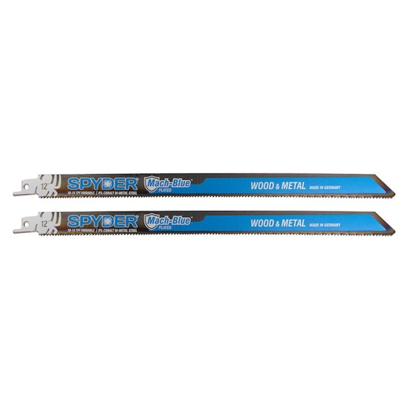 Spyder 200324 12 Mach-Blue 10/14TPI Wood & Metal Reciprocating Saw Blades - Pack of 2