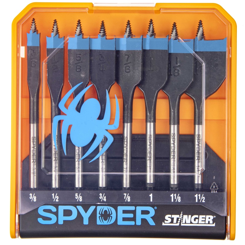 Spyder 11026 Spyder 8-Piece X 6-In Woodboring Spade Drill Bit Set