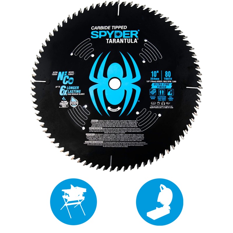 Spyder 13055 10-In 80T Ultra Fine Finish Saw Blade