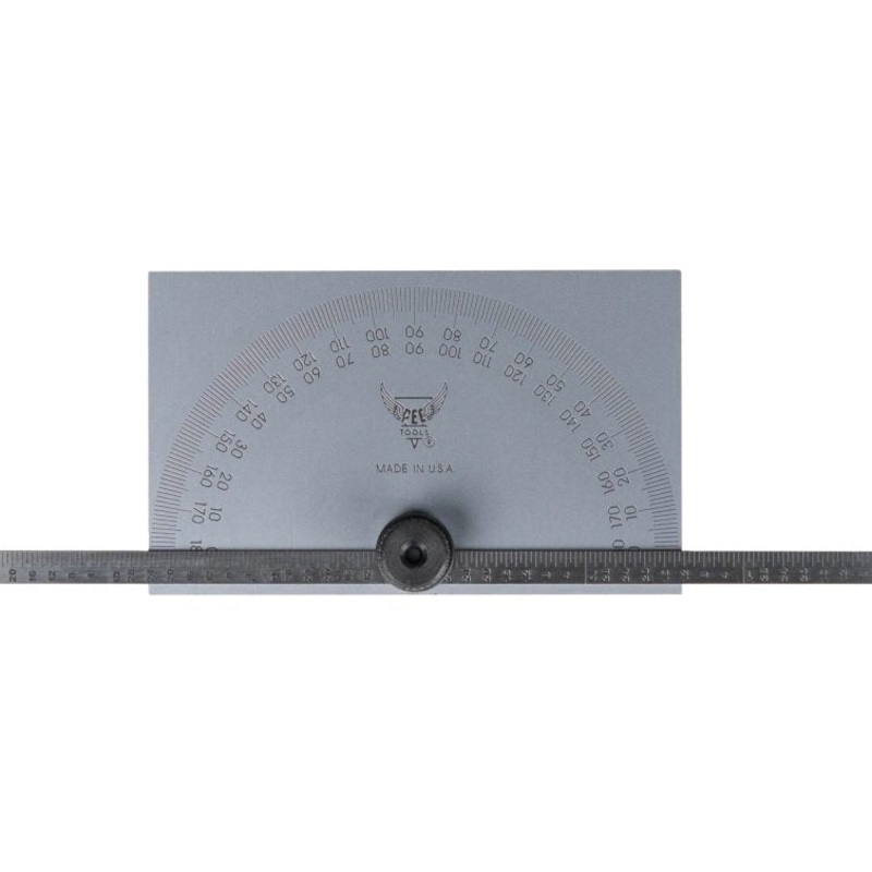PEC Tools 5190 6 Protractor, Rectangle, Graduated Rule