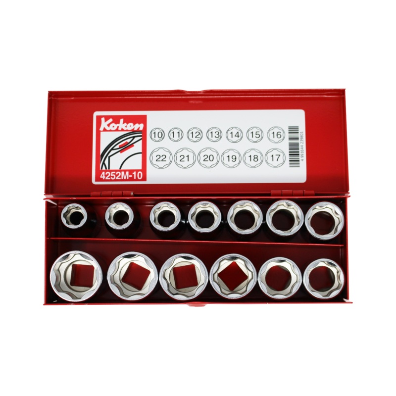 1/2 Sq. Dr. 13 Piece Surface Drive 6-Point Metric Socket set  10-22mm