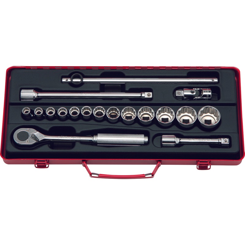 1/2 Sq. Dr. 18 Piece 12-Point Metric Socket Set  10-32mm