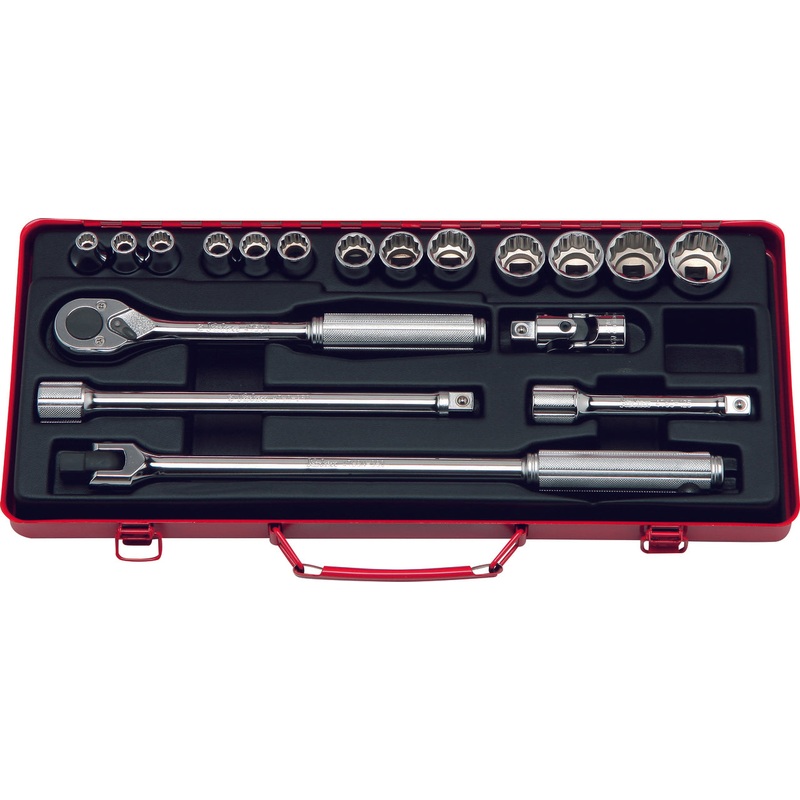 1/2 Sq. Dr. 18 Piece 12-Point Metric Socket set  8-27mm