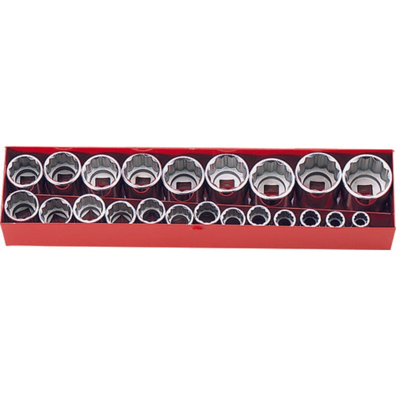 1/2 Sq. Dr. 18 Piece 12-Point SAE Socket set  3/8-1.1/4"