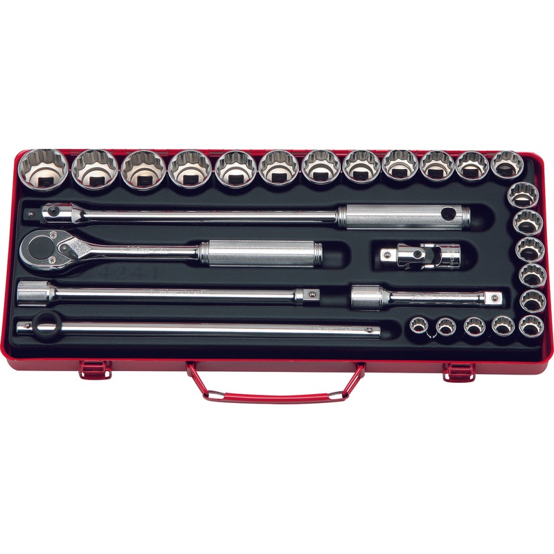 1/2 Sq. Dr. 19 Piece 12-Point SAE Socket set  3/8-1.1/4"