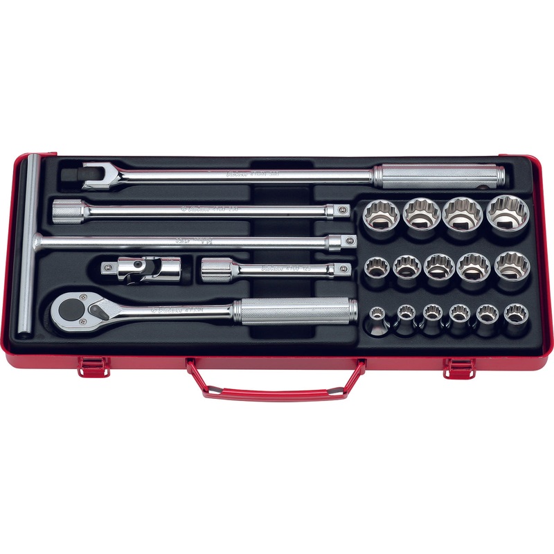 1/2 Sq. Dr. 21 Piece 12-Point Metric Socket set  8-27mm