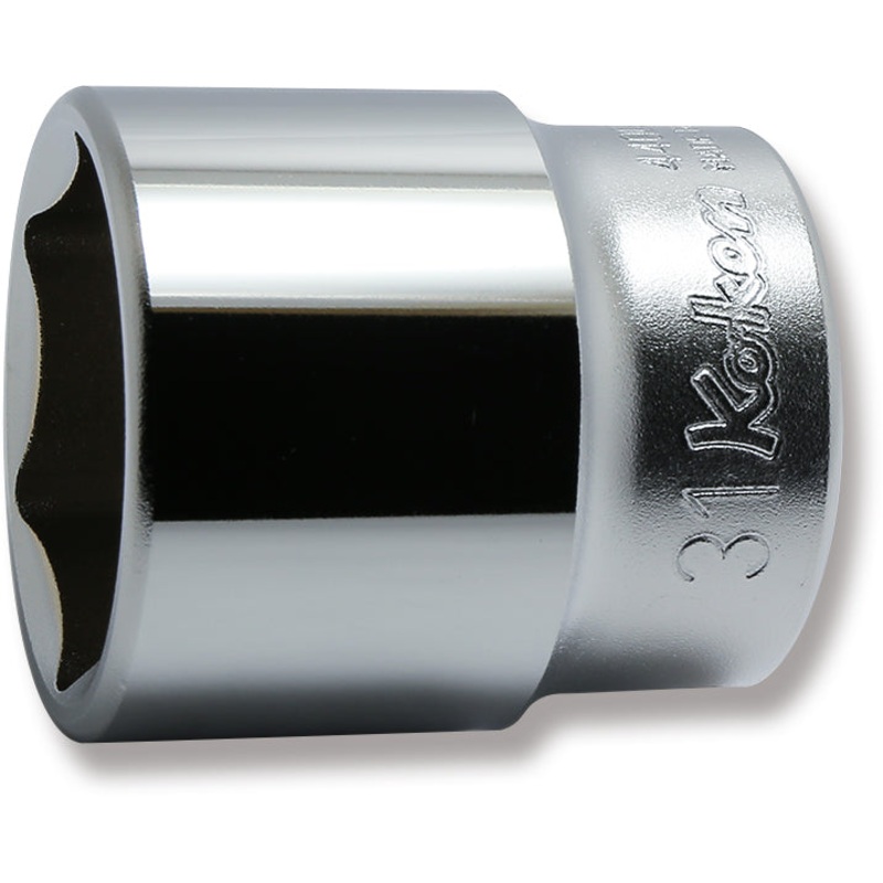 1/2 Sq. Dr. Chrome 6 Point Metric Socket  31mm