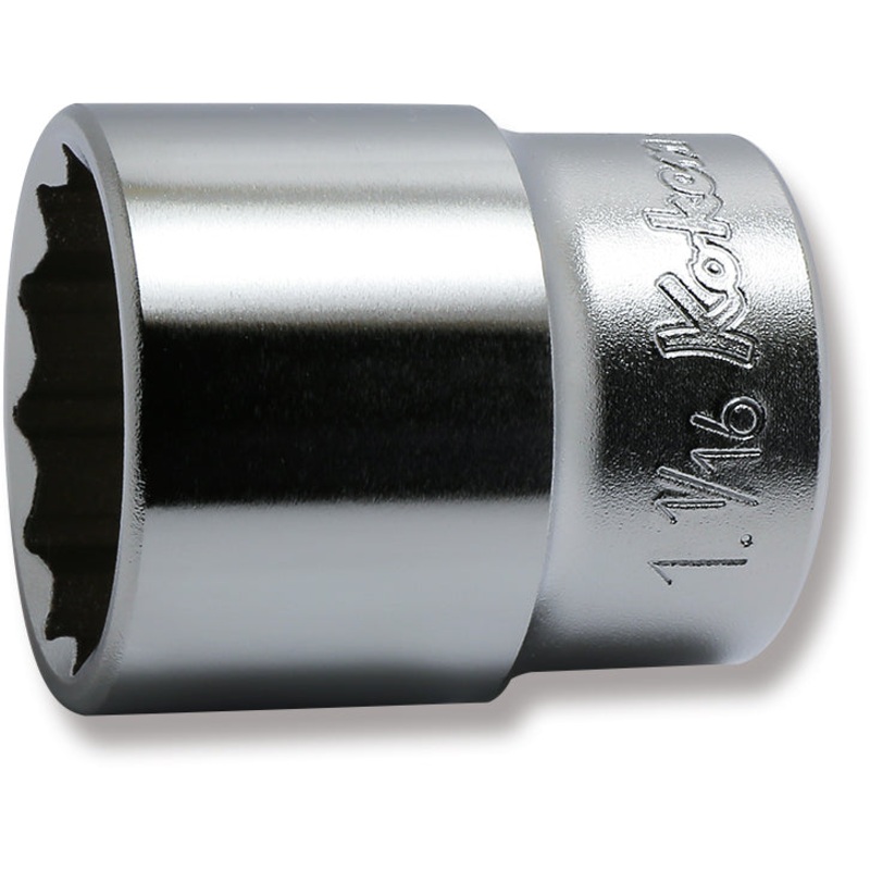 1/2 Sq. Dr. Chrome SAE 12 Point Socket  1.1/16"