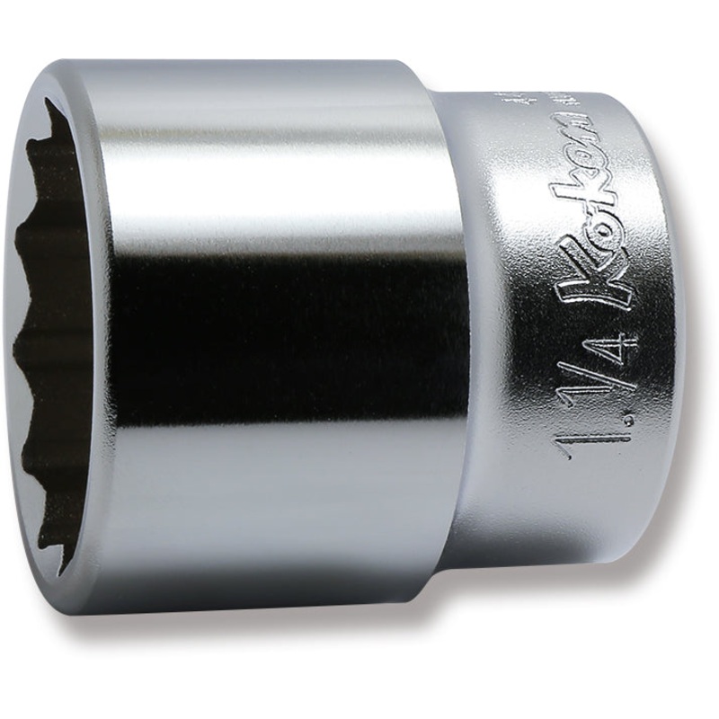 1/2 Sq. Dr. Chrome SAE 12 Point Socket  1.1/4"