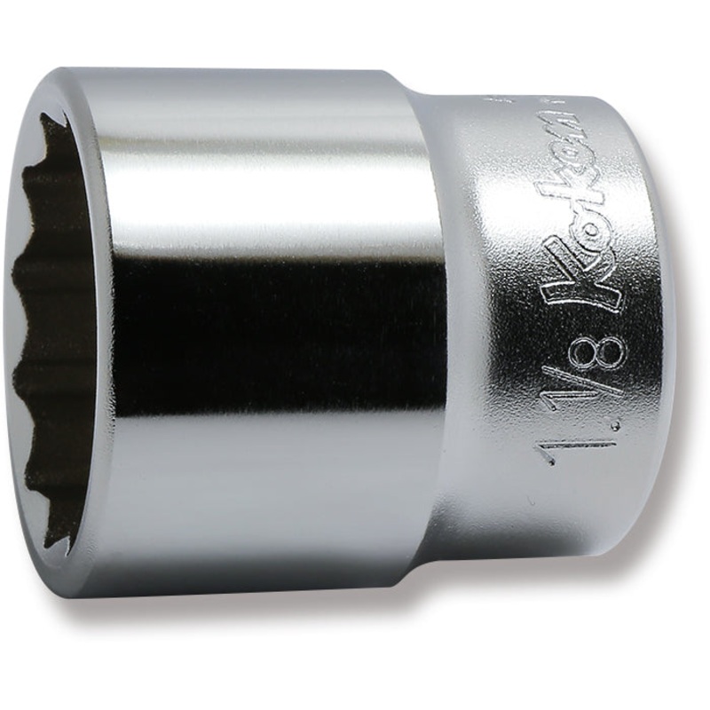 1/2 Sq. Dr. Chrome SAE 12 Point Socket  1.1/8"