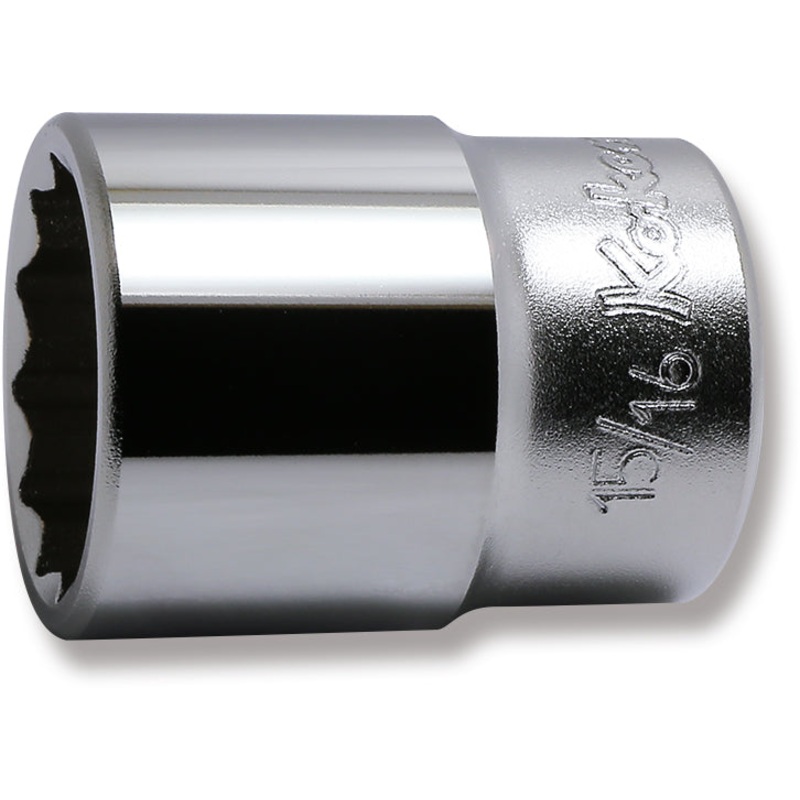 1/2 Sq. Dr. Chrome SAE 12 Point Socket  15/16"