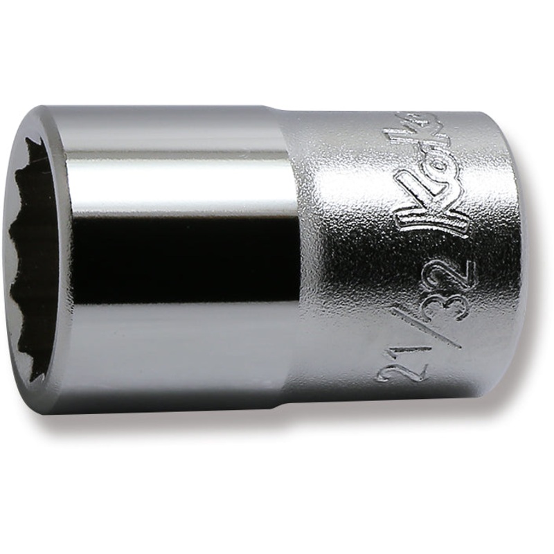 1/2 Sq. Dr. Chrome SAE 12 Point Socket  21/32"