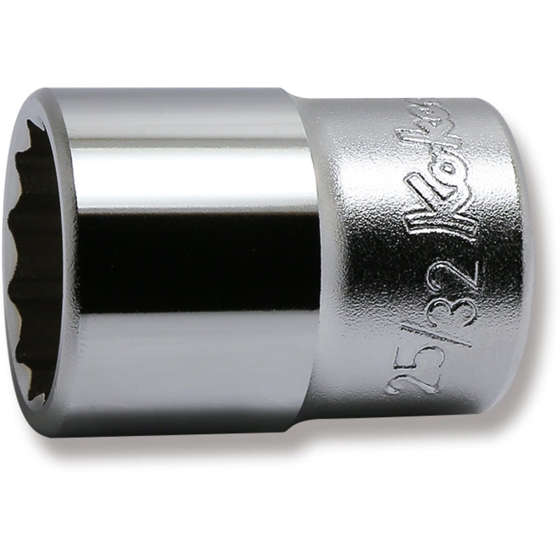 1/2 Sq. Dr. Chrome SAE 12 Point Socket  25/32"