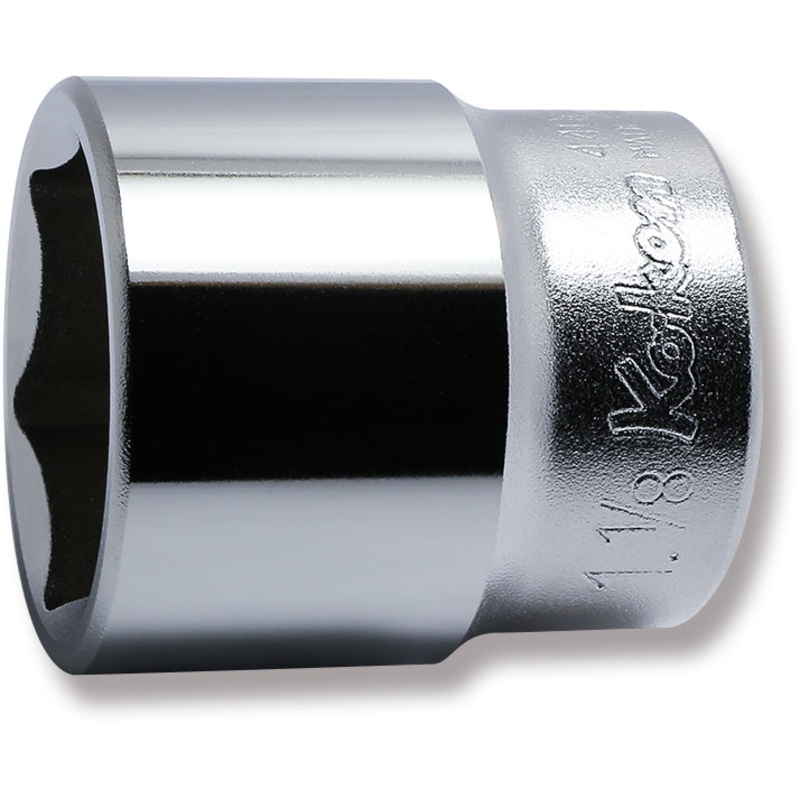 1/2 Sq. Dr. Chrome SAE 6 Point Socket  1.1/8"