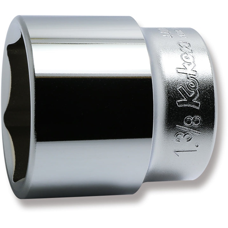 1/2 Sq. Dr. Chrome SAE 6 Point Socket  1.3/8"