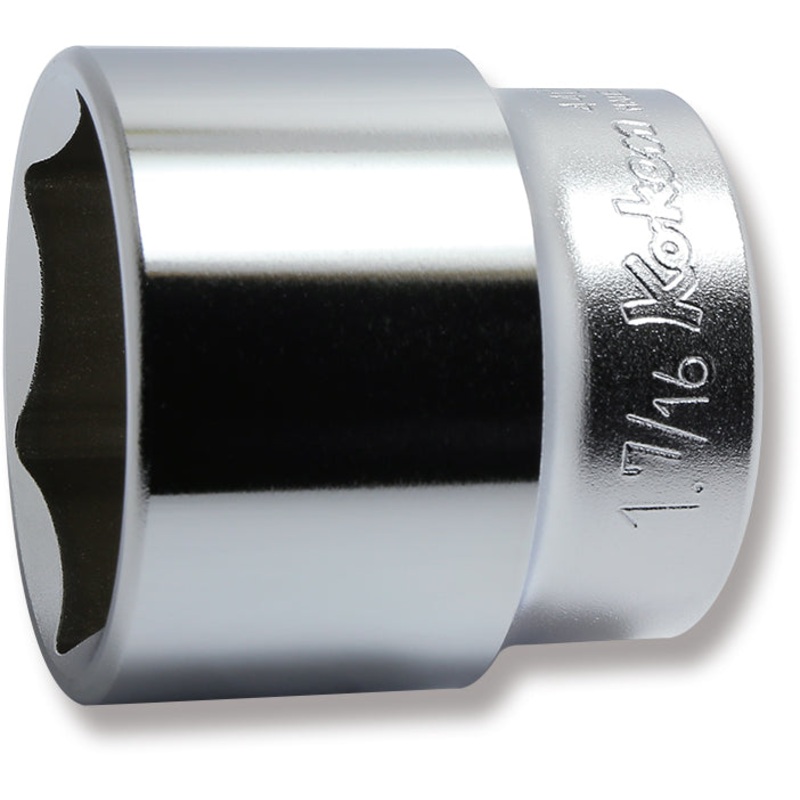 1/2 Sq. Dr. Chrome SAE 6 Point Socket  1.7/16"