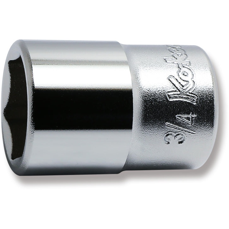 1/2 Sq. Dr. Chrome SAE 6 Point Socket  3/4"