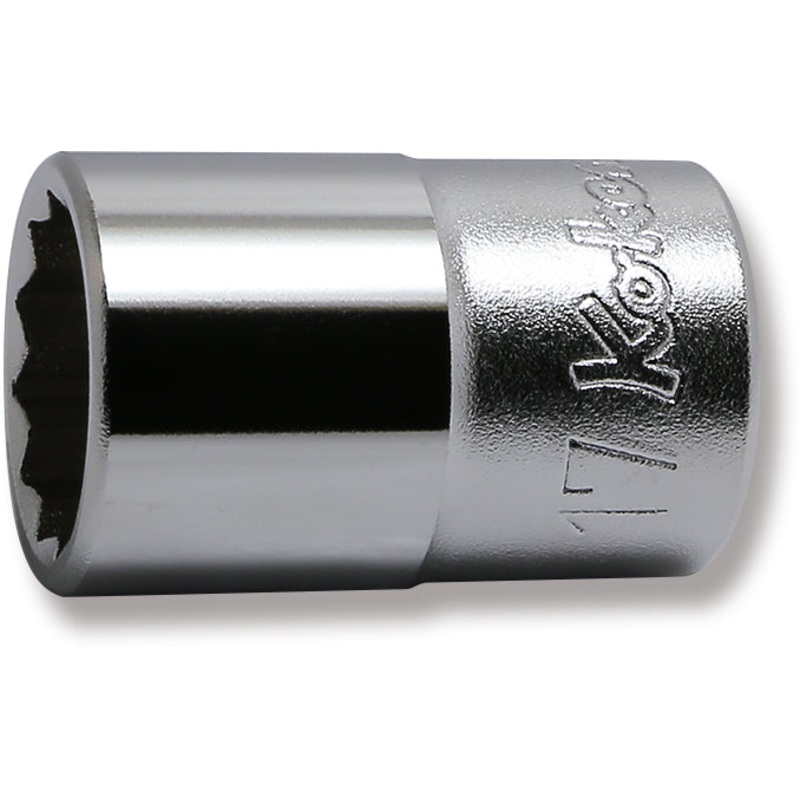 1/2 Sq. Dr. Chrome Metric 12 Point Socket  17mm