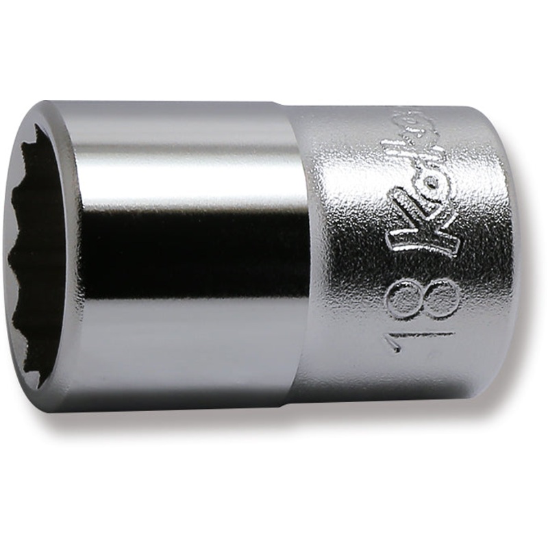 1/2 Sq. Dr. Chrome Metric 12 Point Socket  18mm