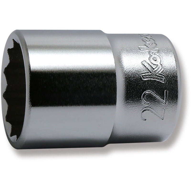 1/2 Sq. Dr. Chrome Metric 12 Point Socket  22mm