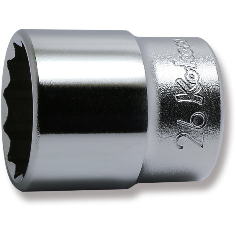1/2 Sq. Dr. Chrome Metric 12 Point Socket  26mm