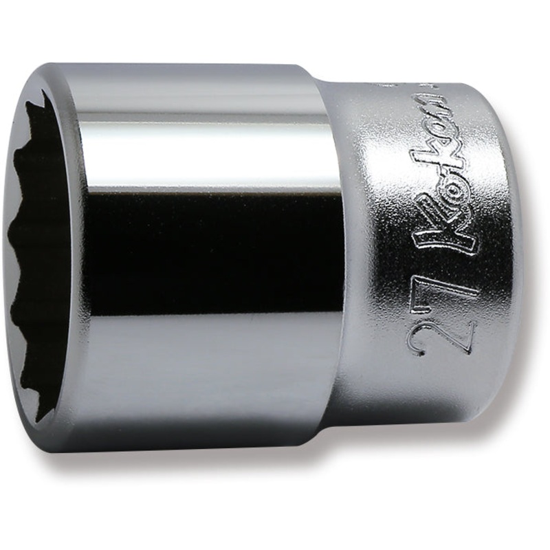 1/2 Sq. Dr. Chrome Metric 12 Point Socket  27mm