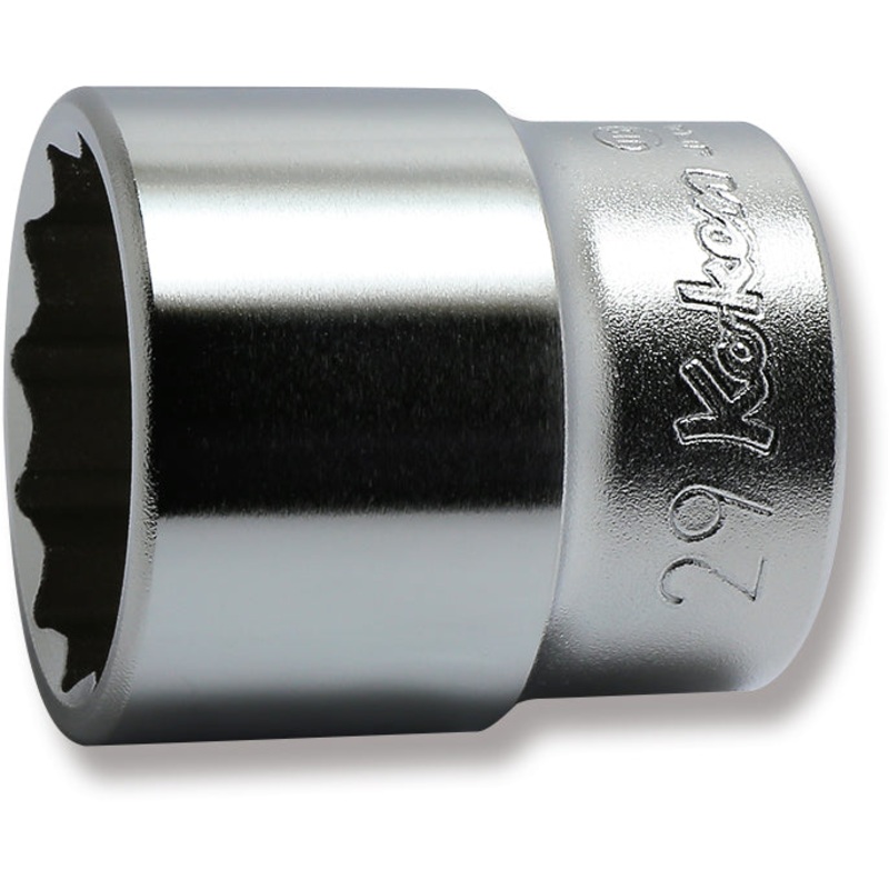 1/2 Sq. Dr. Chrome Metric 12 Point Socket  29mm