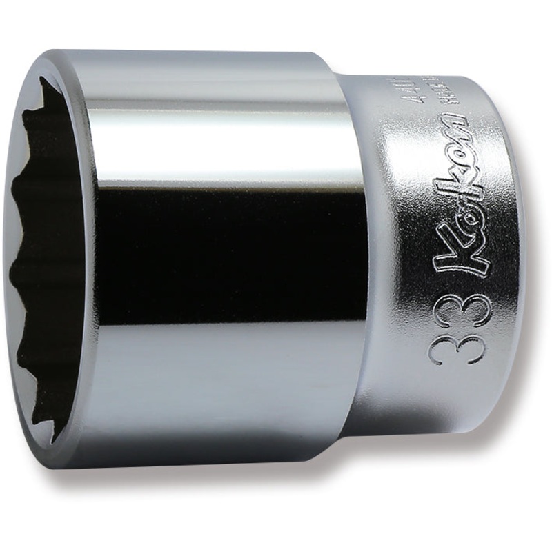 1/2 Sq. Dr. Chrome Metric 12 Point Socket  33mm